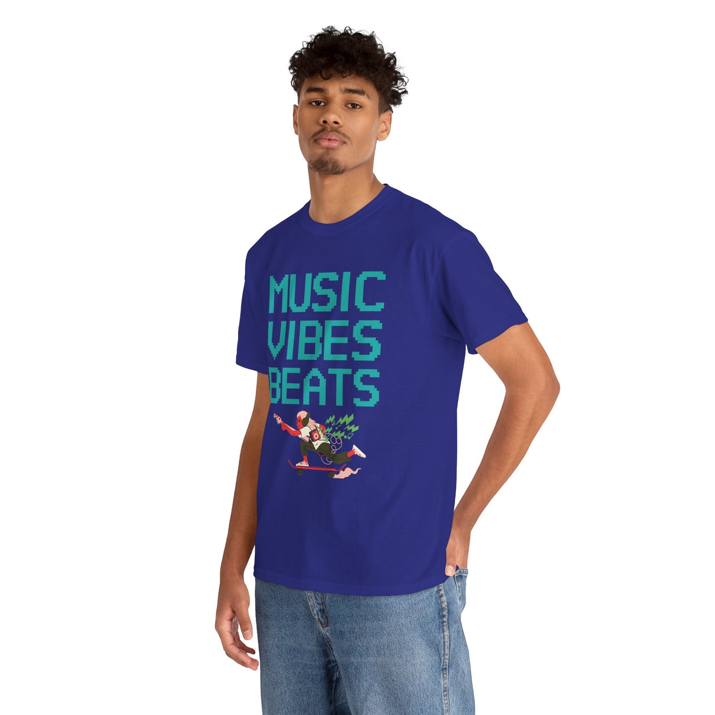 Unisex Heavy Cotton Tee | Music, Vibes, Beats