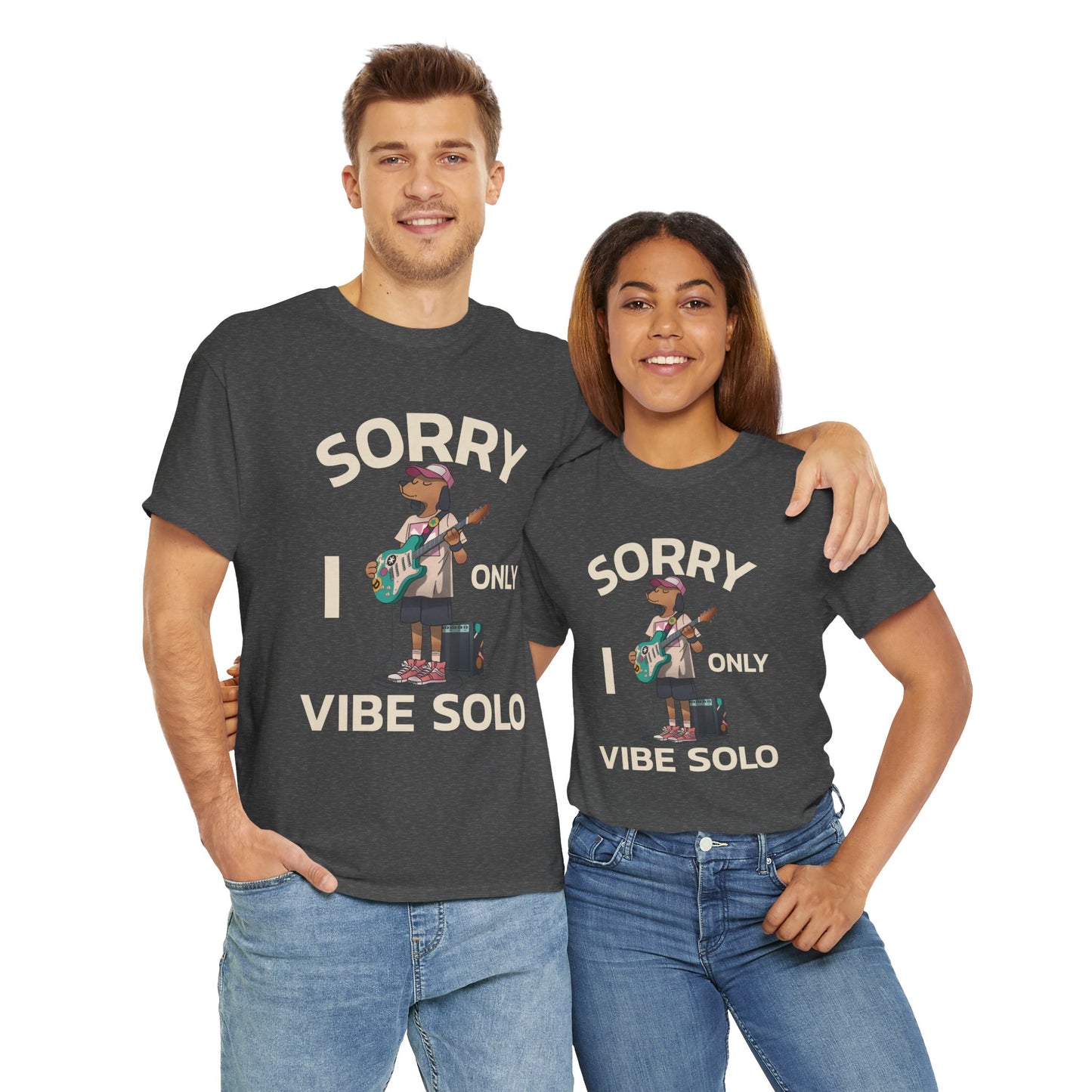 Unisex Heavy Cotton Tee | Sorry I Only Vibe Solo