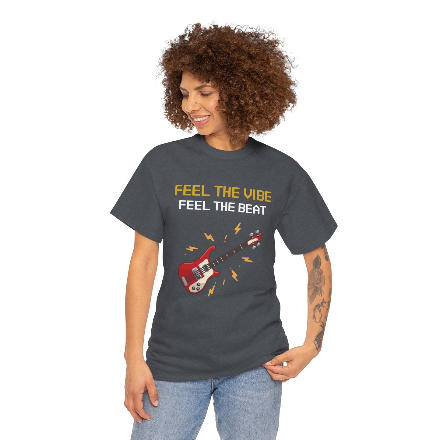 Unisex Heavy Cotton Tee | Feel The Vibe Feel The Beat