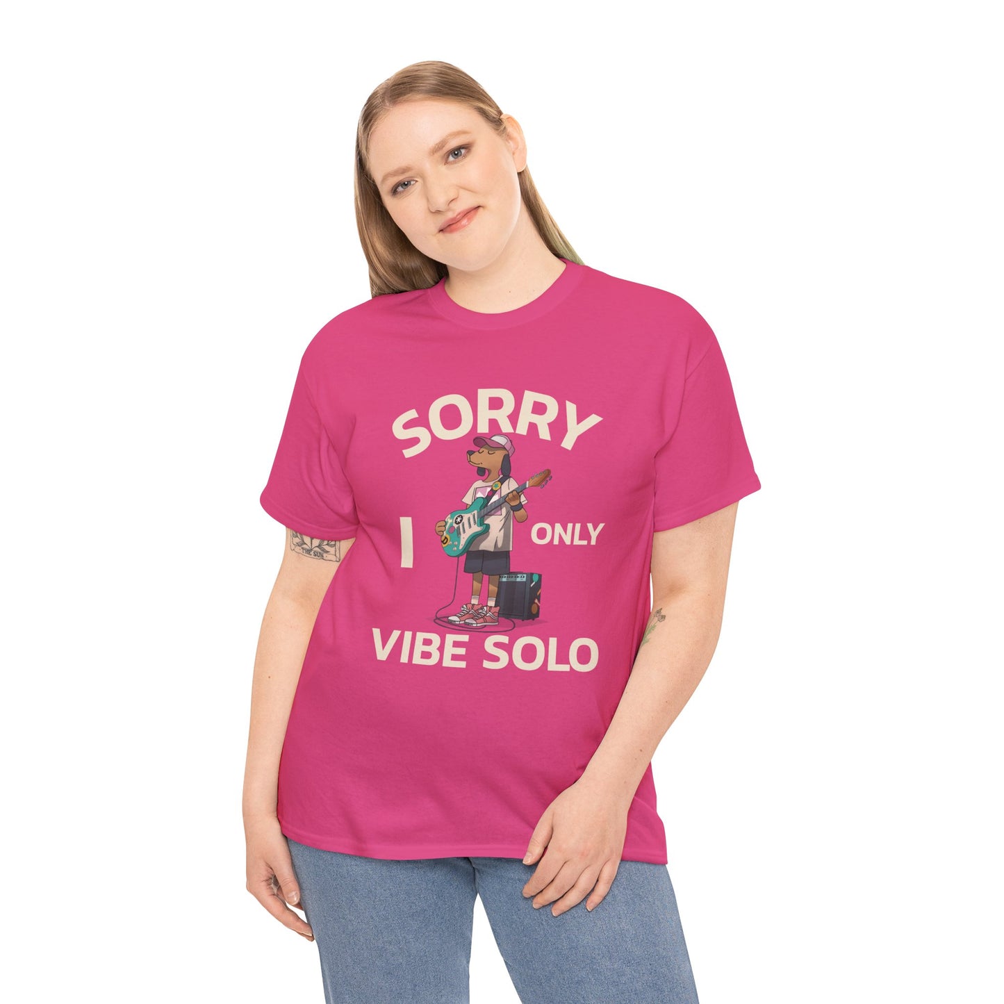 Unisex Heavy Cotton Tee | Sorry I Only Vibe Solo