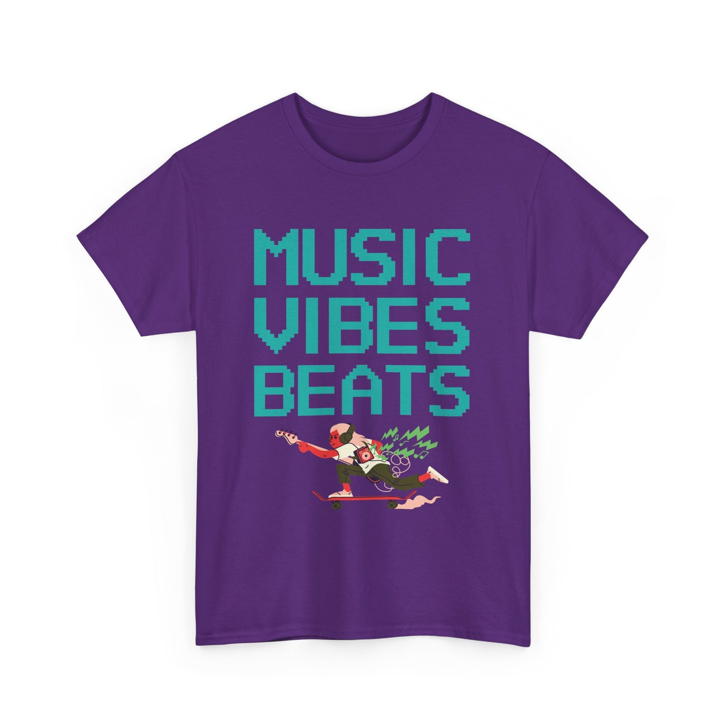 Unisex Heavy Cotton Tee | Music, Vibes, Beats