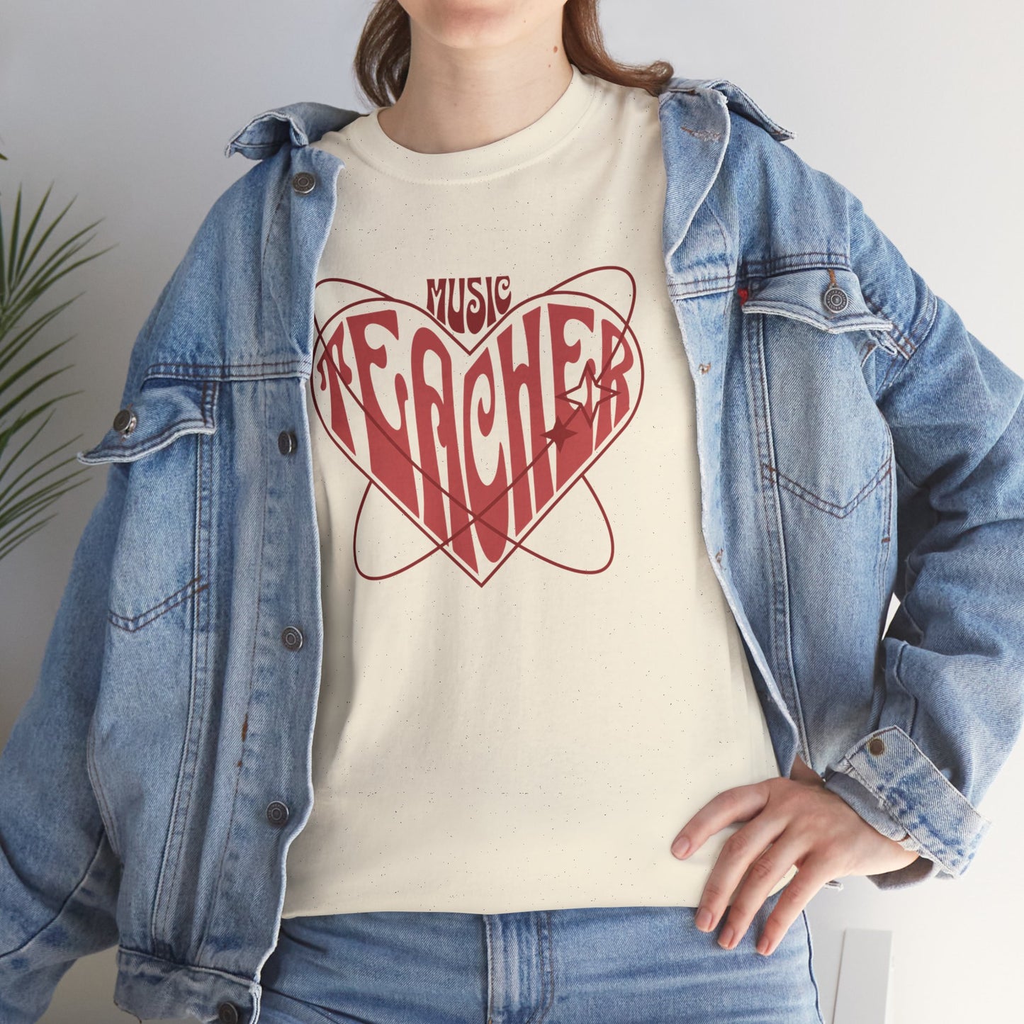 Unisex Heavy Cotton Tee | Music Teacher Heart