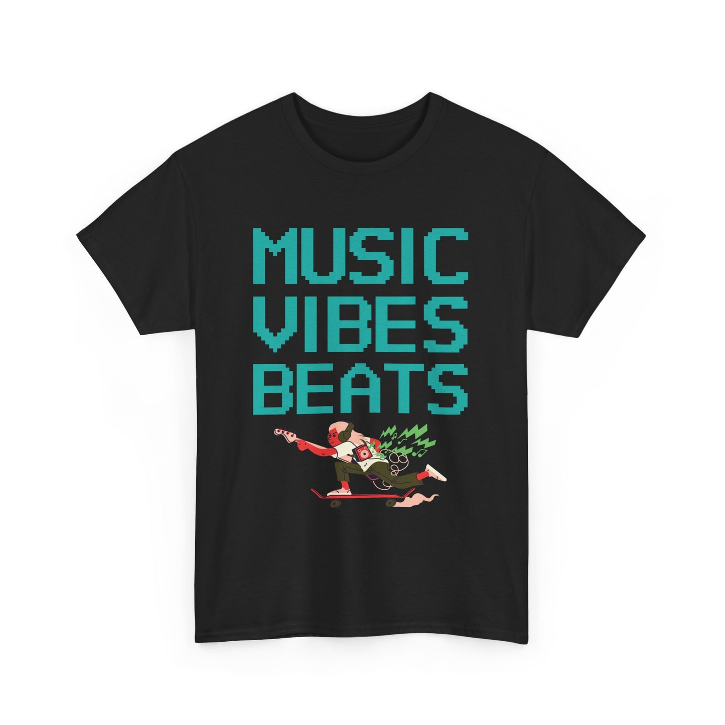 Unisex Heavy Cotton Tee | Music, Vibes, Beats