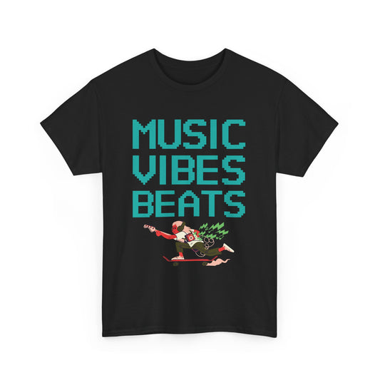 Unisex Heavy Cotton Tee | Music, Vibes, Beats