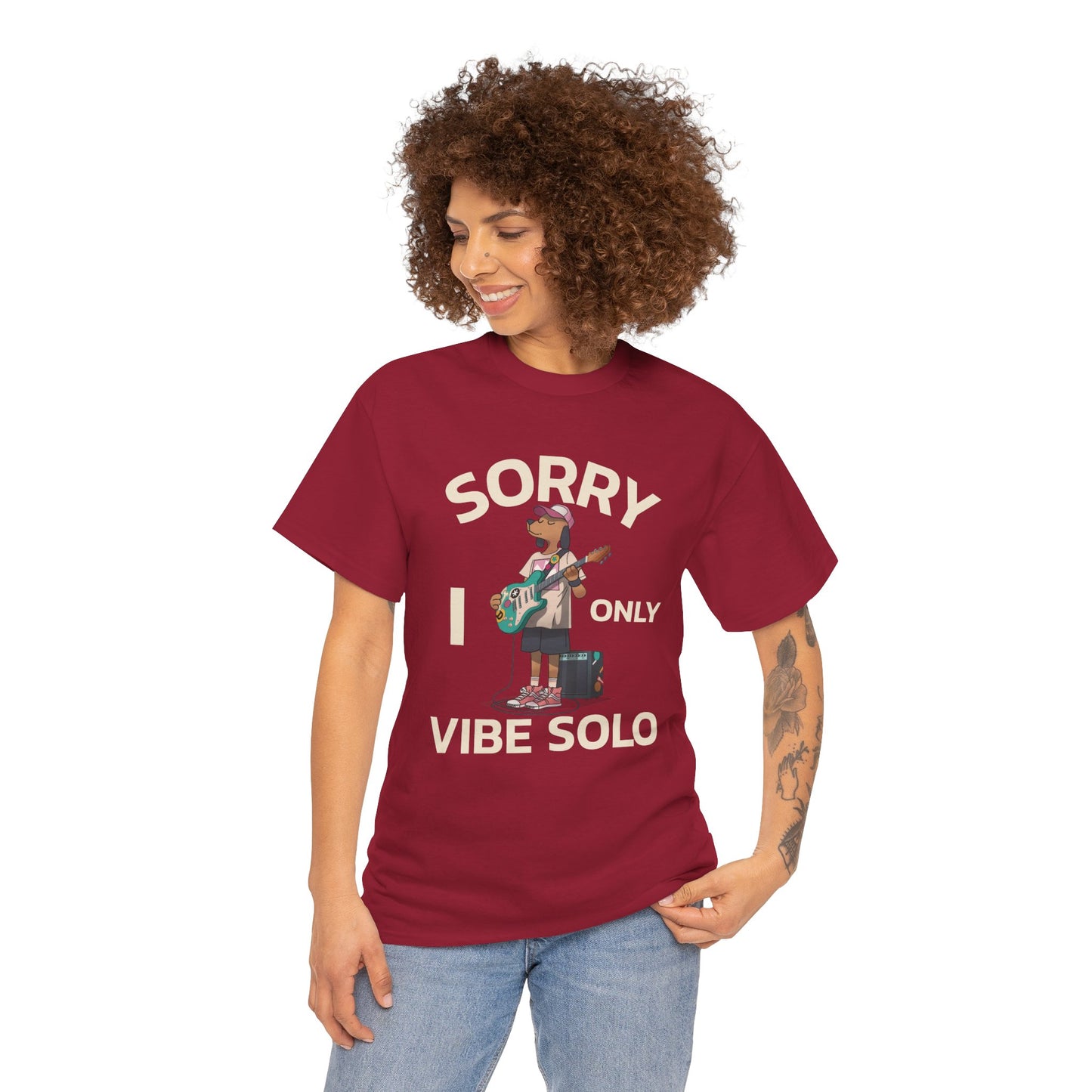 Unisex Heavy Cotton Tee | Sorry I Only Vibe Solo